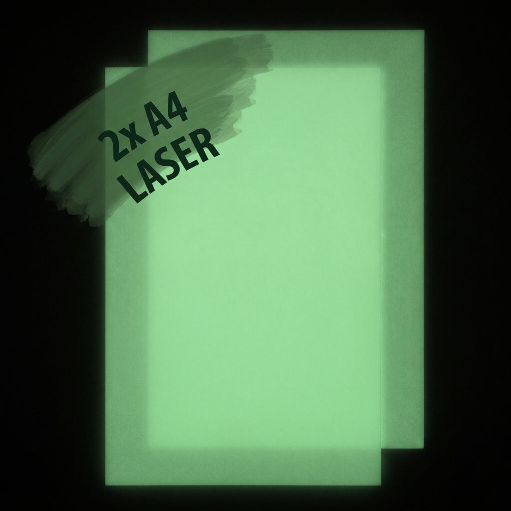Glow Paper for Laser Printers, 2 × DIN A4 in the dark, glowing green