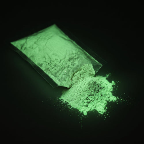 Fine Glow Pigment Natural Green 5–15 µm, 100 g in the dark, glowing green