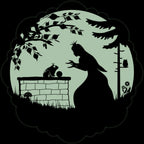 Fairy-Tale Sticker The Frog Prince 30 cm: silhouette motif of a princess and frog, pale green afterglow in the dark
