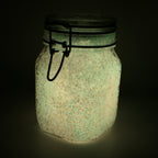 Glow Jelly with Glitter Pink/Yellow-Green: swing-top jar with gel in the dark, glowing greenish