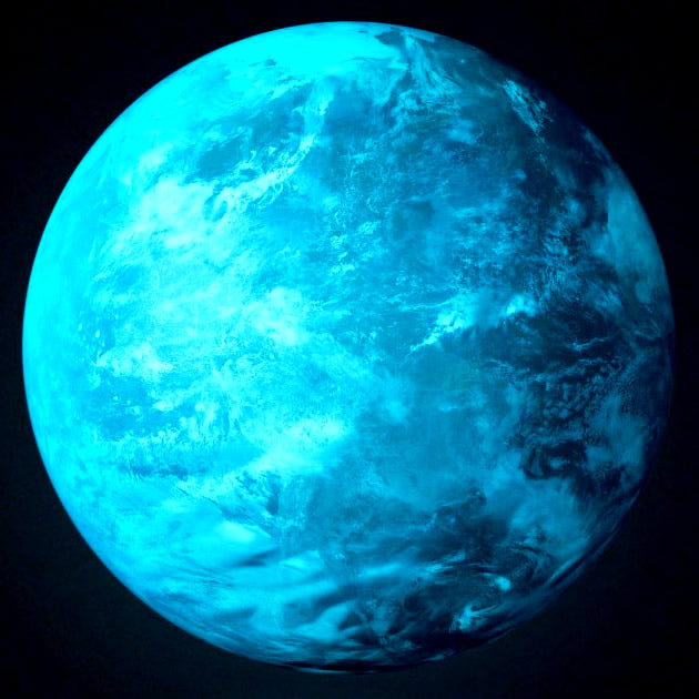 Planet Sticker Blue Planet (Neptune) 30 cm in the dark, glowing blue