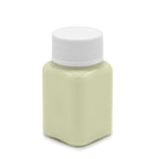 Glow in the dark paint yellow-green 100 g: pot with white lid in daylight, pale yellowish daylight colour