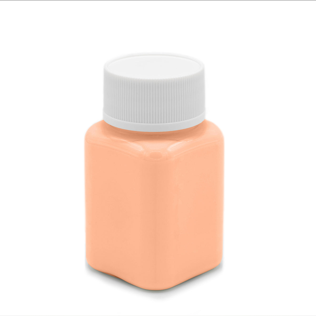 Glow in the Dark Paint Orange 100 g: bottle with white cap in daylight, light orange