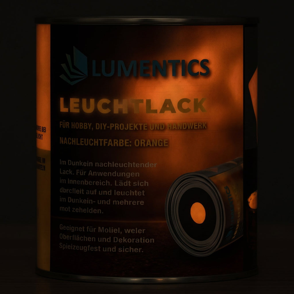 Glow in the Dark Varnish Orange 250 ml in the dark, glowing orange