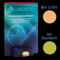 Luminous Paint for Watch Hands Orange-Green 2 g: card with paste, colour dots: orange in light, yellow-green in the dark