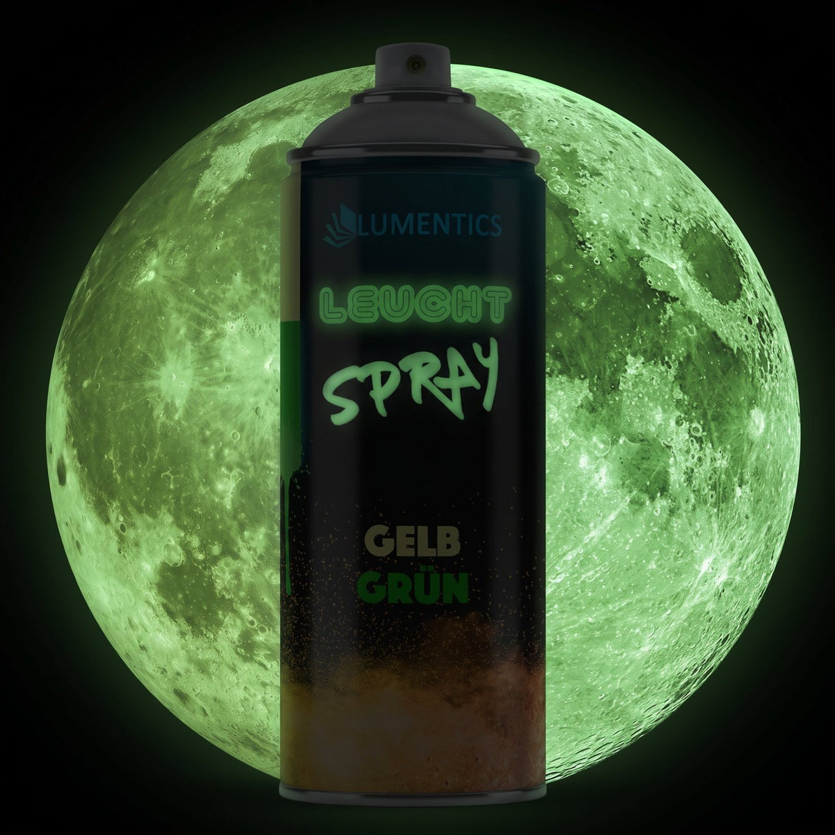 Glow Spray Yellow-Green 400 ml in the dark, glowing green