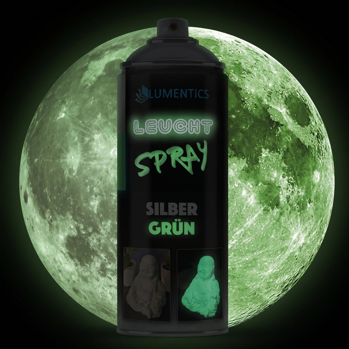 Glow Spray Silver-Green 400 ml in the dark, glowing green