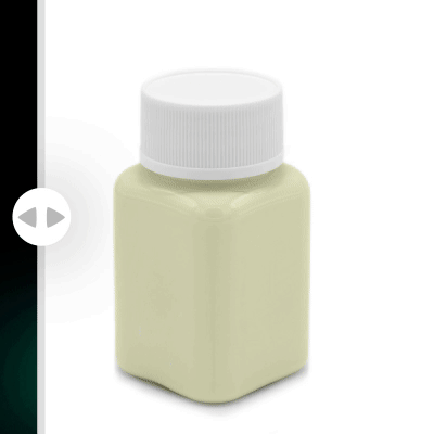 Glow in the dark paint yellow-green 100 g, pot in daylight with a slider handle to compare the view in the dark