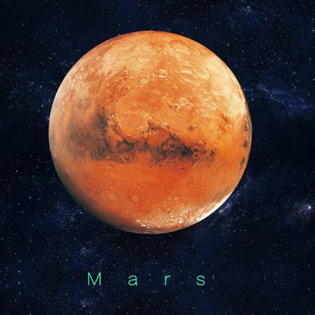 Planet Sticker Mars 30 cm: planet motif against a starry sky with the lettering Mars