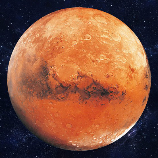 Planet Sticker Mars 30 cm: planet motif with craters against a starry sky