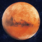 Planet Sticker Mars 30 cm: planet motif with craters against a starry sky