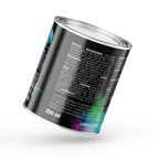 Glow in the Dark Varnish 250 ml, tin tilted, back label with description and volume