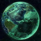 Planet Sticker Earth 30 cm in the dark, glowing green