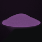Glow in the Dark Powder Pink-Ocean Pink 40 g: pile of powder in the dark with a violet afterglow