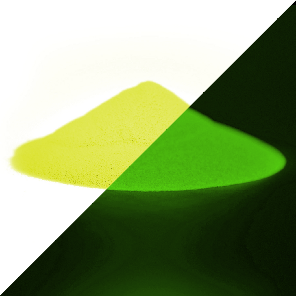 Special Glow Pigments 100 g, yellow-green: yellow powder by day, green glow in the dark