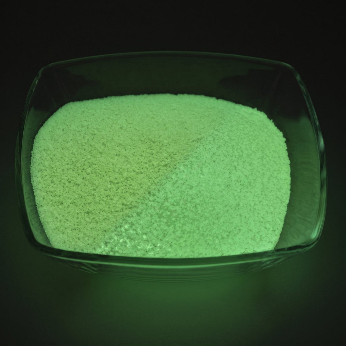 Glow Granules Yellow 1 mm, 100 g in the dark, glowing green