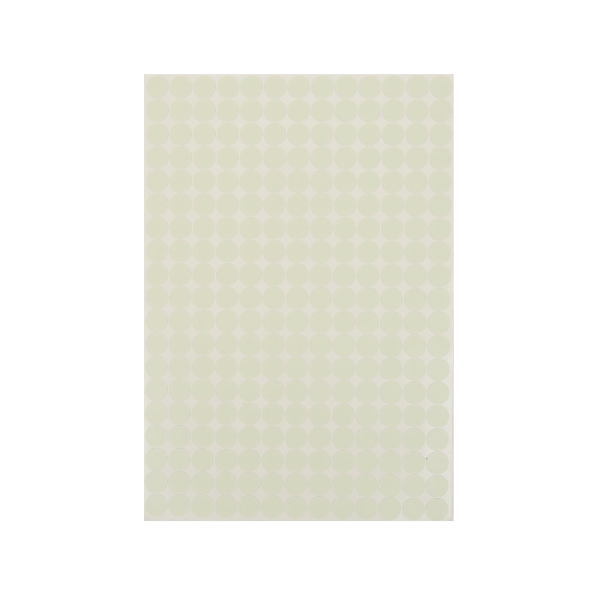 Glow dots 1.5 cm, sticker sheet seen from the front in daylight, dots in cream-white daylight colour