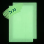 Glow Paper for Inkjet Printers, 2 × DIN A3 in the dark, glowing green