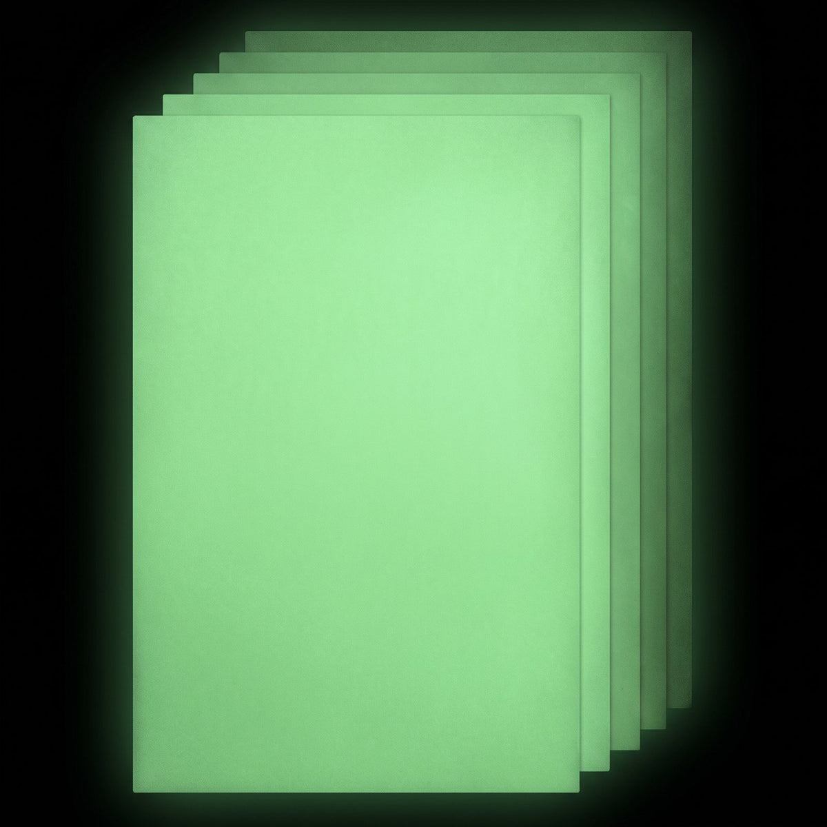 Glow Paper for Inkjet Printers, 5 × A4 in the dark, glowing green