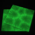 Glow-in-the-dark baseplates green, two plates 25 x 25 cm glowing green in the dark
