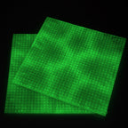 Glow-in-the-dark baseplates green, two plates 25 x 25 cm glowing green in the dark