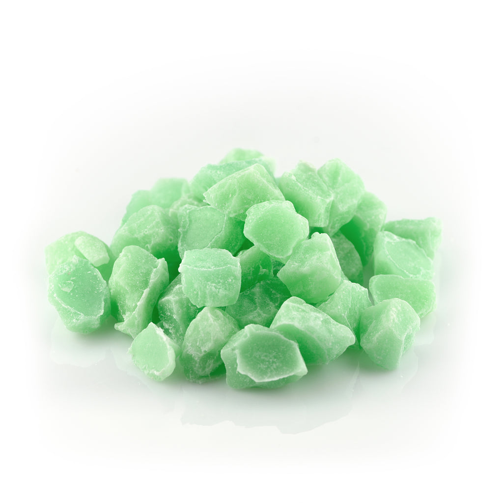 Glow Stones Green 300 g: light green irregular stones in daylight