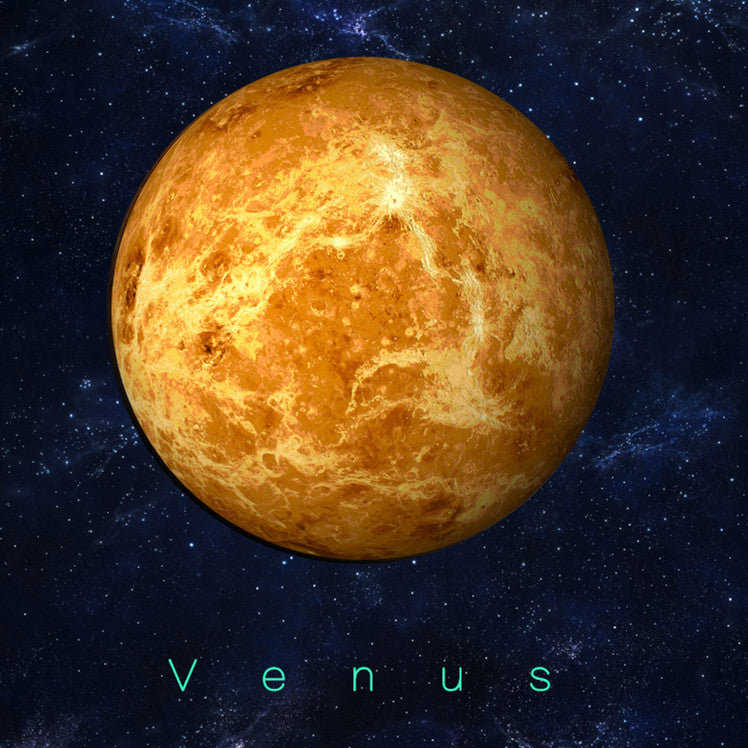 Planet Sticker Venus 30 cm: design against a starry sky with the word Venus