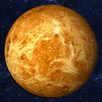 Planet Sticker Venus 30 cm: design in daylight in orange and yellow tones