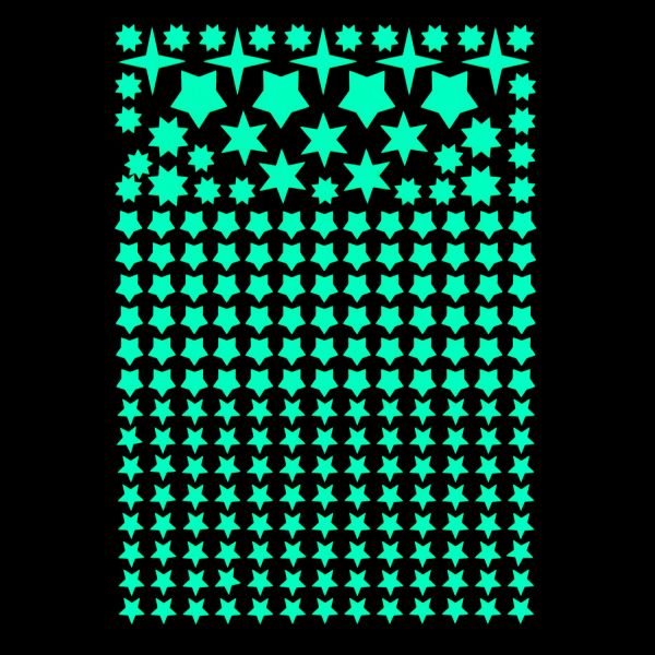 luminous stickers - design "Stars" (225 pieces)